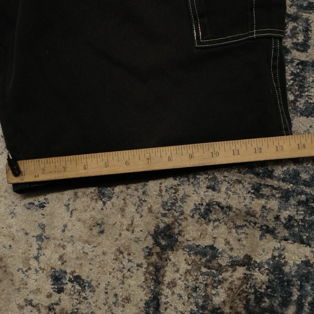 Vintage FUBU Collection Baggy Black Jean Shorts Mens 38 Hip Hop JNCO Style Y2K - Picture 6 of 10
